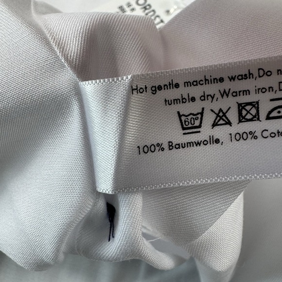 ETON Slim White Geometric Gray Flip Cuff Men's Cotton Button Front 16/41 NWT - Picture 5 of 7